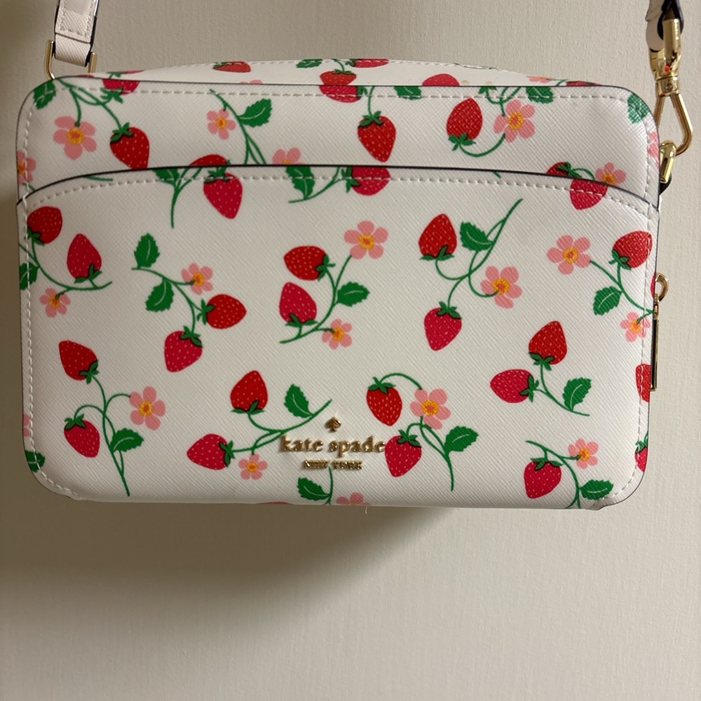 Kate Spade Red Strawberry Print Crossbody Bag